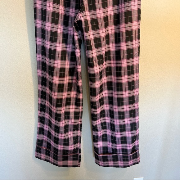 I.AM.GIA Aria pink black plaid cuffed straight leg pants no chain medium - Picture 14 of 15